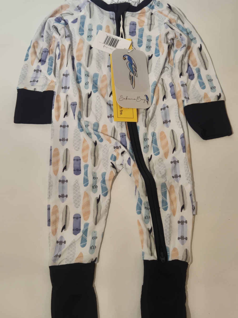 Bamboo Baby Zipped Romper 3-6 months The Malibu- Sabana Bay